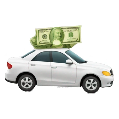 money driving a car sticker