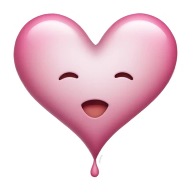 blushing heart on white backdrop sticker