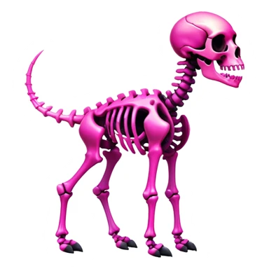 A black and pink gradient epic shiny cool edgy skeletal animal, full body sticker
