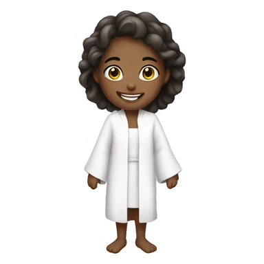happy girl in a white robe sticker