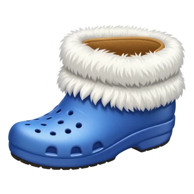 crocks with fur lining in white color sticker