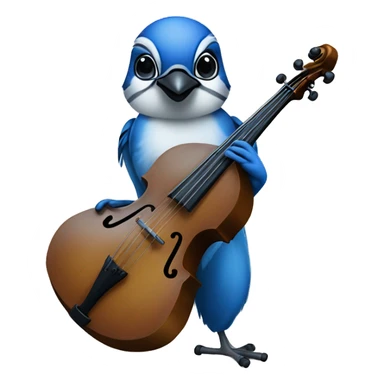 Blue Jay playing double bass sticker