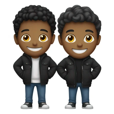 two boys smiling in jackets but they’re black sticker
