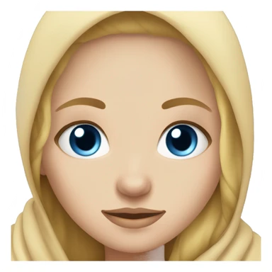 blonde girl middle part blue eyes in blanket sticker