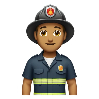firefighter with tan skin, stubble, and a side part combed over sticker