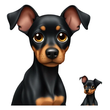 black tan pinscher big ears sticker