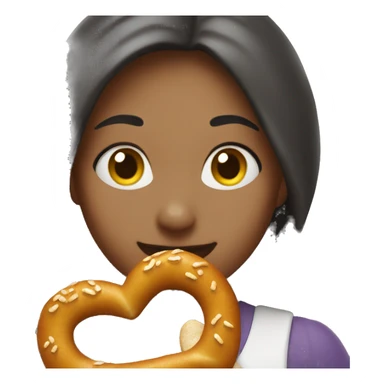 a chick with a pretzel sticker