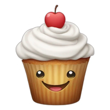 Happy cupcake with soccer ball on top sticker