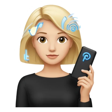 mujer  joven rubia con modem de internet sticker
