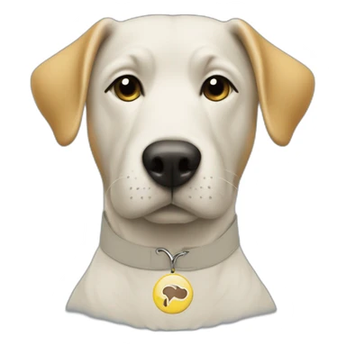 dog with t-shirt on with radley yeldar logo sticker