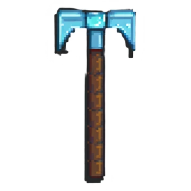 pixelated Minecraft diamond pickaxe sticker
