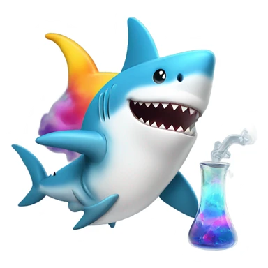 shark smoking bong sticker