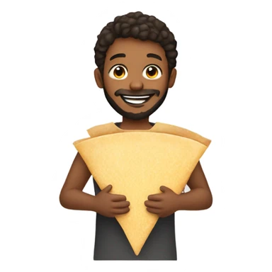 smiling boy with beard holding tortilla sticker