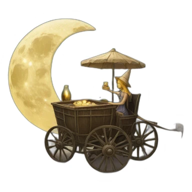 Moon-cart-tarot sticker