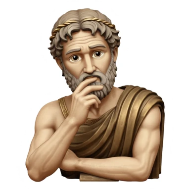 Ancient Greek King Odysseus Statue Thinking with Hand on Chin sticker