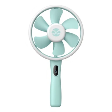 Handheld Mini Fan – small portable fan with pastel handle and soft propeller.


 sticker