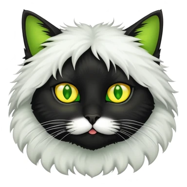 Black Cat with green and yellow pupils  sticker
