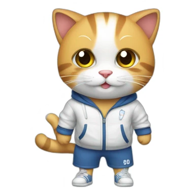 cute cat in sportswear  sticker