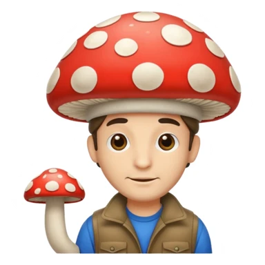 man with mushroom hat sticker