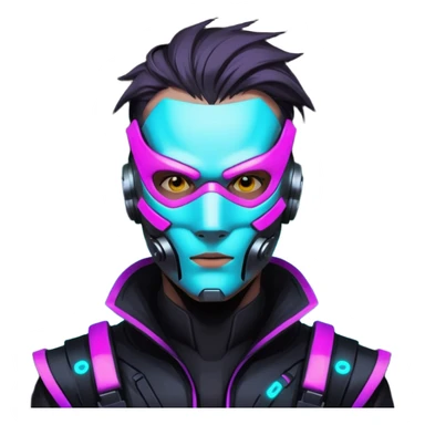 Cyberpunk man head sticker