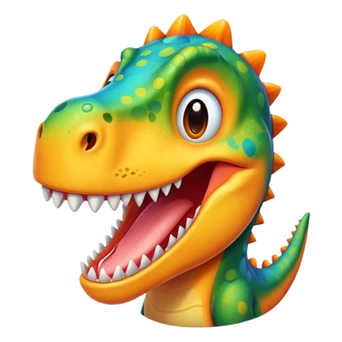 Happy face with a Dino  sticker
