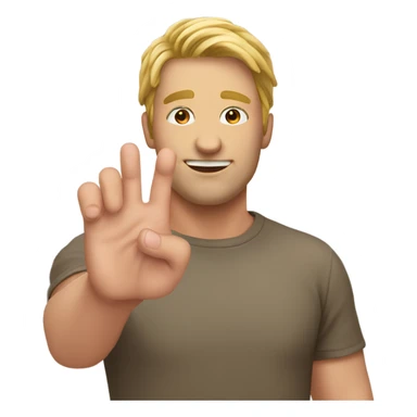 Guy sticking up pinky sticker