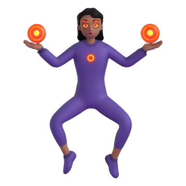 person with glowing eyes using telekinesis to levitate objects sticker