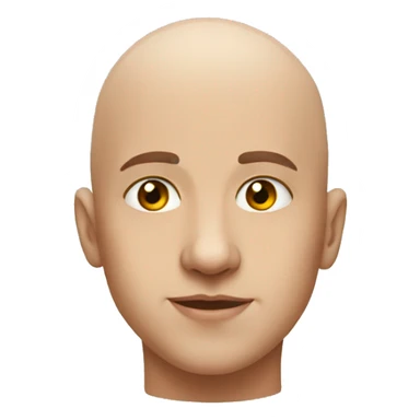 bald boy portrait gaze sticker