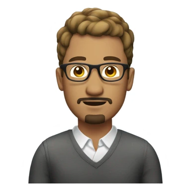 Guy with short pepper 
hair and glasses and goatee beard sticker