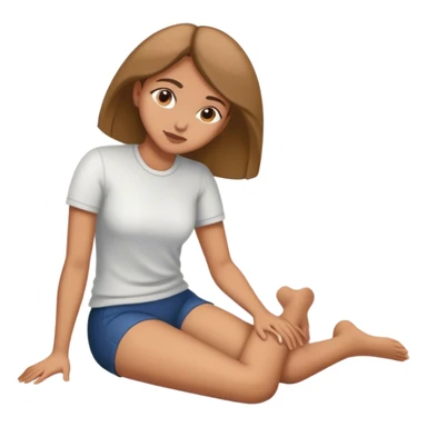 lady laying down w knees bent full body  sticker