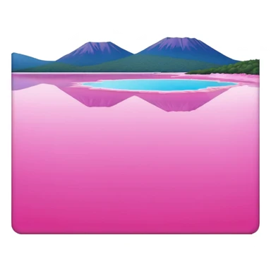 Hyperrealism, bubble-gum pink Lake Hillier in Australia sticker