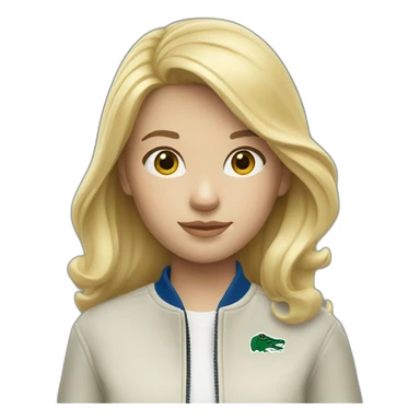 Blond girl with lacoste jacket sticker