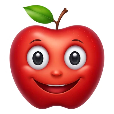 Apple Inc. Logo, shaped like a real apple, with a big smile and expressive eyes sticker