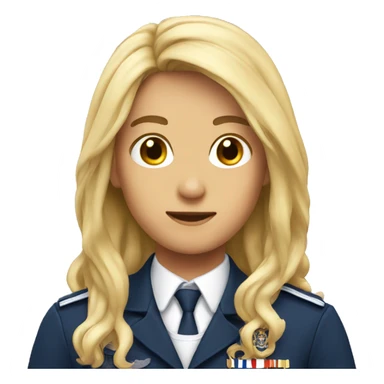face long hair with french with uniform sticker