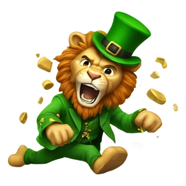 Leprechaun smashing a Nitney lion sticker