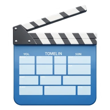basic movie slate in blue and white, clean lines and simple design sticker