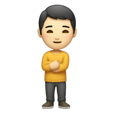 Chinese male hugging sticker