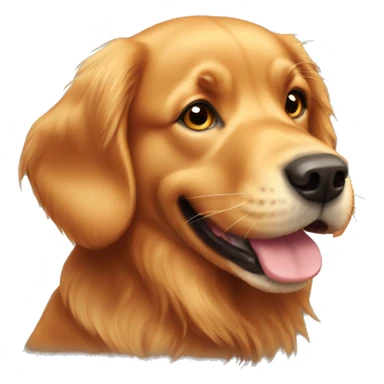Red golden retriever playing ball sticker