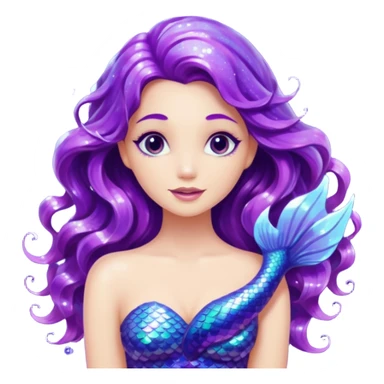 glitter purple mermiad sticker