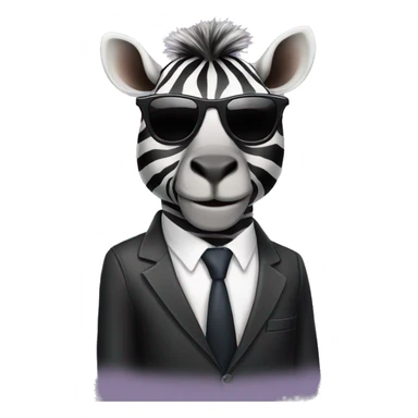 zebra in a suit with sunglasses sticker