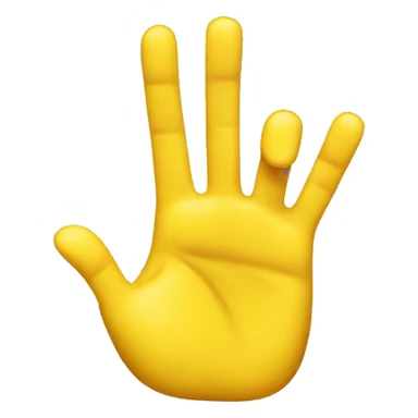 Three Fingers Splayed up in yellow color sticker