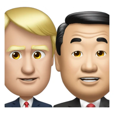 Putin and Donald Trump Mocking Xi ping sticker