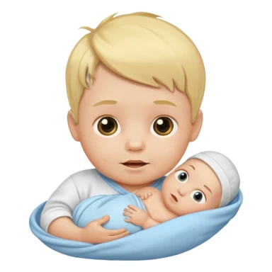 blond baby boy newborn sticker