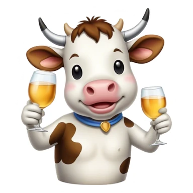 toasting cow sticker