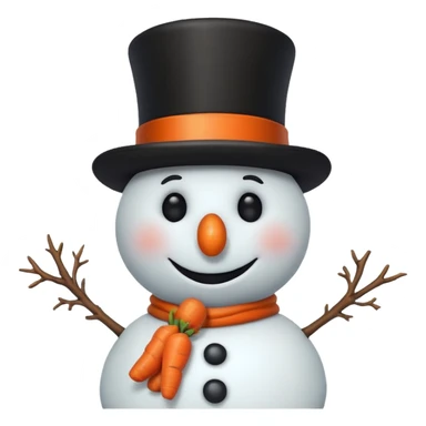 A classic snowman with carrot nose and coal smile. sticker