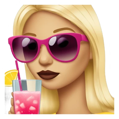 Blonde girl wearing sunglasses and sipping a cosmo  sticker