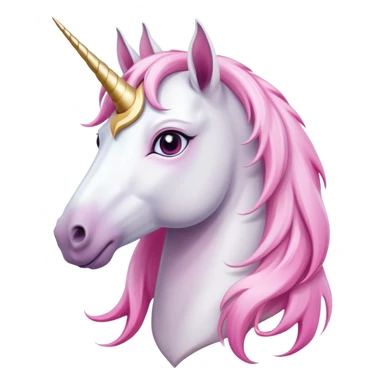 head of an anthropomorphised female unicorn horse, looking straight ahead, standard pose sticker