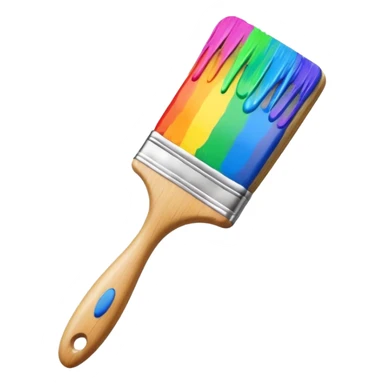 paint brush with raindow paint sticker