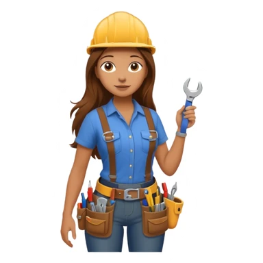 beautiful girl with long brown hair constructing new bedroom sticker