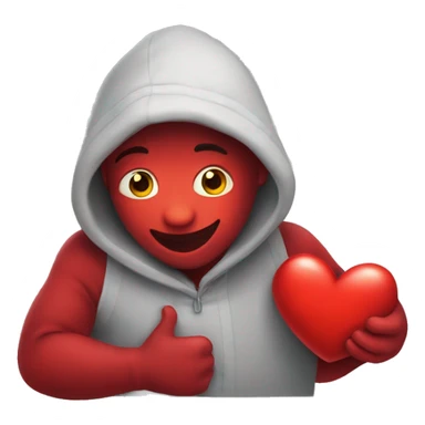 Red heart with hug  sticker
